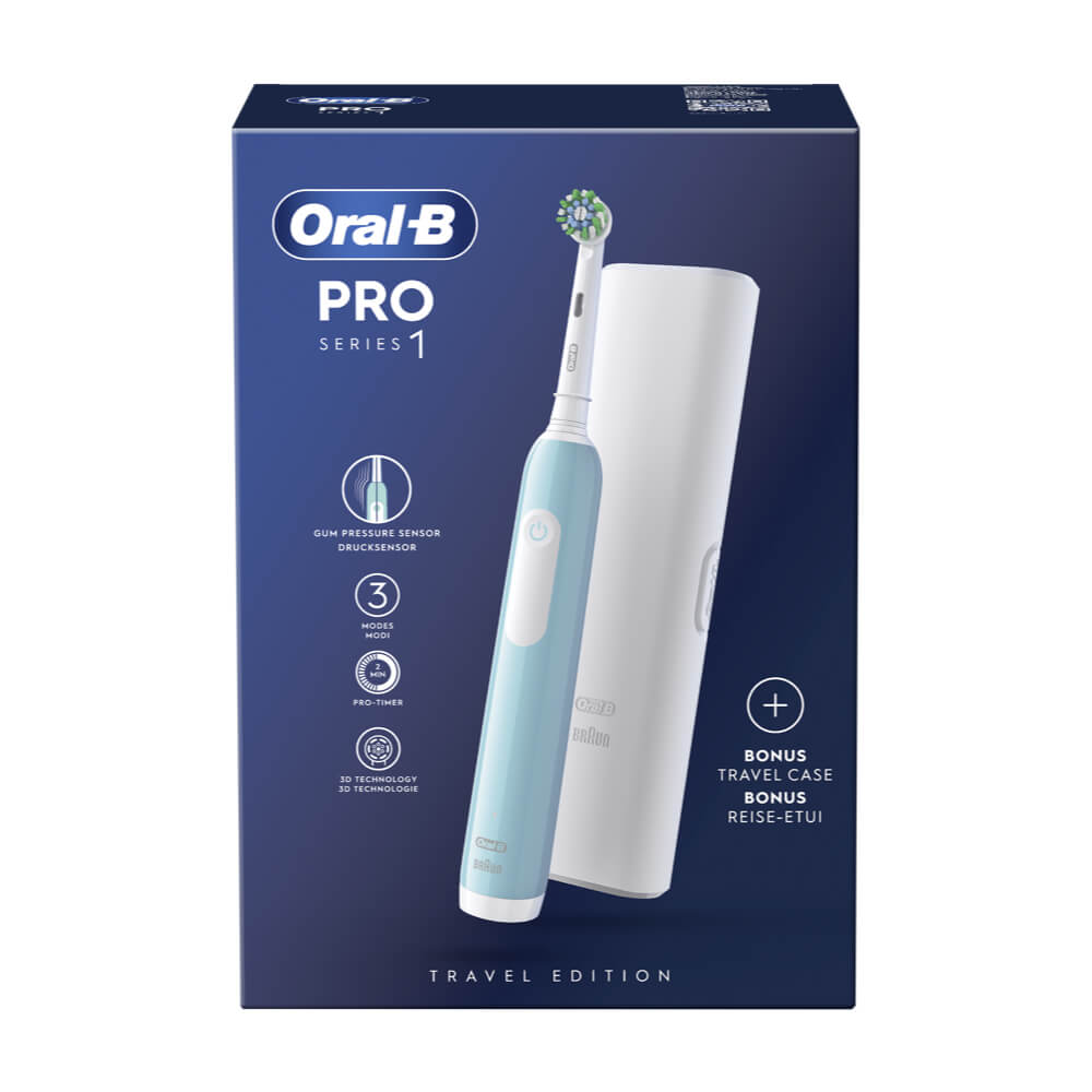 Oral-B PRO1 sähköhammasharja surveanduriga BLUE (3 režiimi) + Reisivutlar – Kuva 3