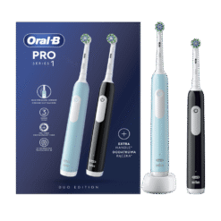 Oral-B PRO1 -sähköhammasharja, MUSTA / SININEN (2 harjaa, 3 tilaa)