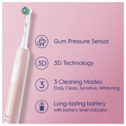 Oral-B PRO1 sähköhammasharja surveanduriga PINK (3 režiimi) – Kuva 5