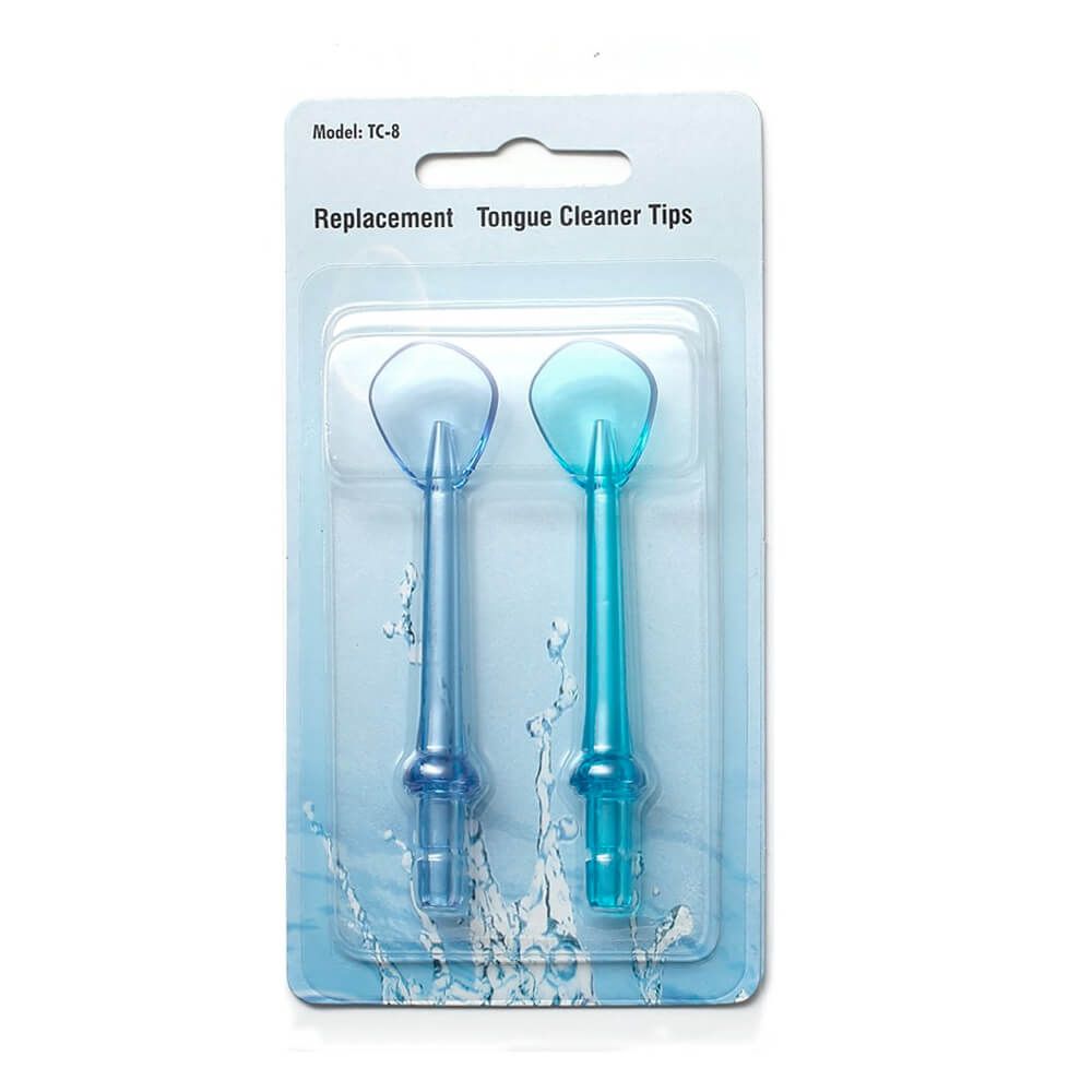 H2O floss -vesihammaslaitteen vaihtopäät – kielenpuhdistussuuttimet (TC-8)
