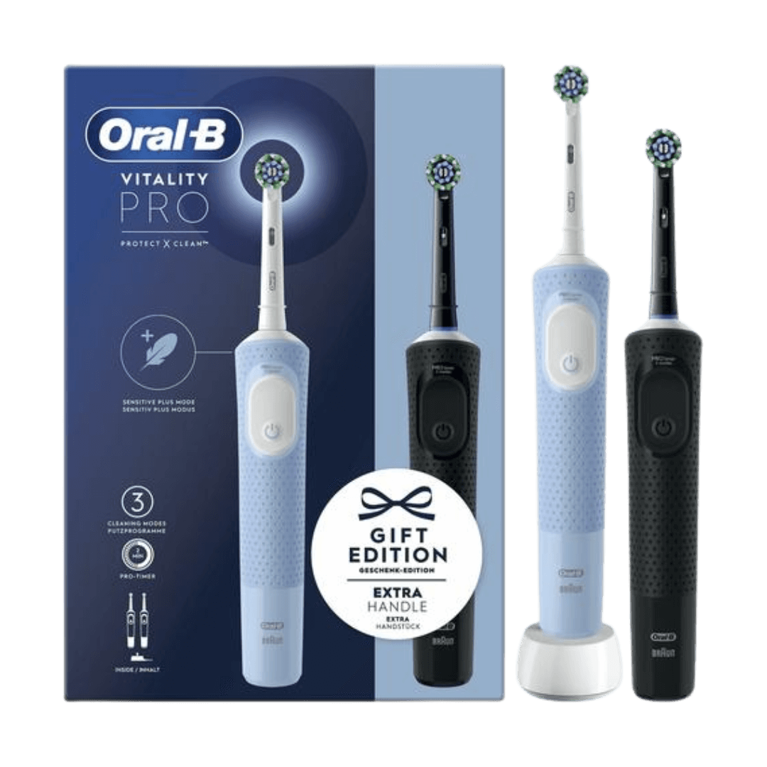 Oral-B Vitality PRO -sähköhammasharja, Black / Blue (2 hammasharjaa)