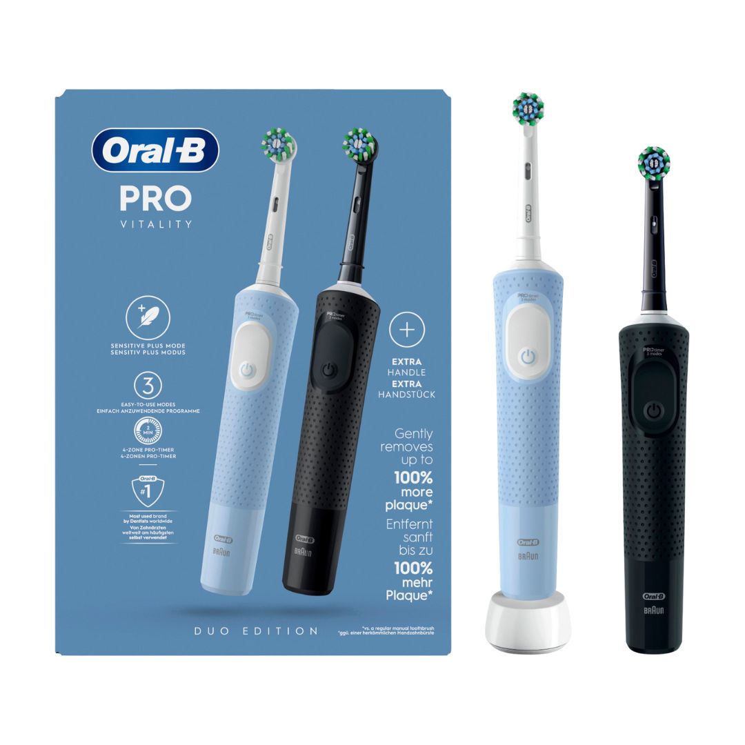 Oral-B Vitality PRO sähköhammasharja Black / Blue (2 hambaharja komplekt) – Kuva 2