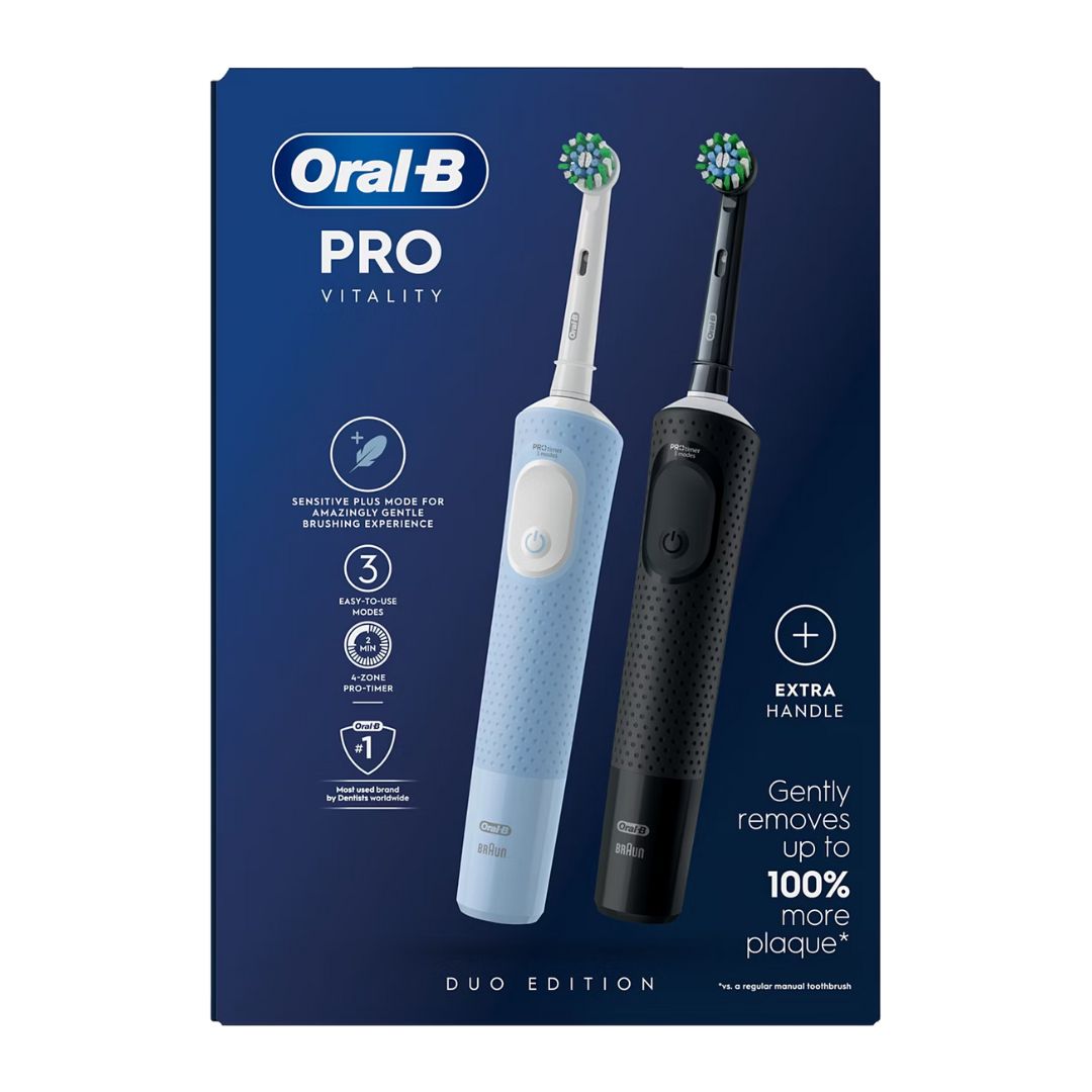Oral-B Vitality PRO sähköhammasharja Black / Blue (2 hambaharja komplekt) – Kuva 3
