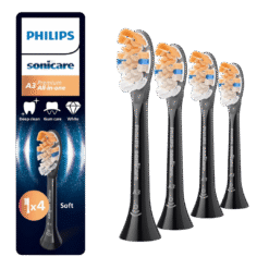Philips Sonicare A3 Premium All-in-One (Soft) -pehmeät harjaspäät HX9094/88 (MUSTA, 4 kpl)