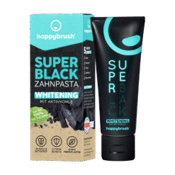 3 x happybrush SUPER BLACK aktiivsöega valgendav hambapasta 75ml – Kuva 2