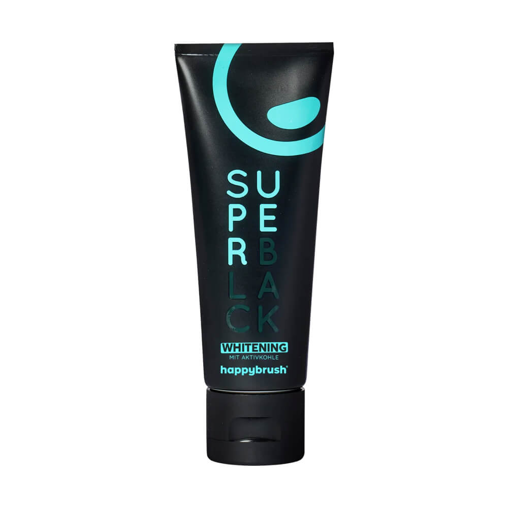 3 x happybrush SUPER BLACK aktiivsöega valgendav hambapasta 75ml – Kuva 3