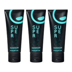 3 x happybrush SUPER BLACK aktiivsöega valgendav hambapasta 75ml