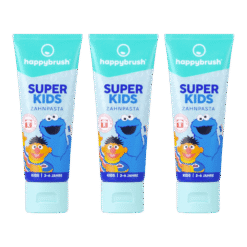 3 x happybrush SUPER KIDS hambapasta 2-6a väikelastele 75ml (fluoriidiga)