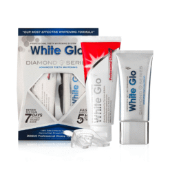 White Glo Diamond Series valgenduskomplekt (geel + kape + hambapasta)