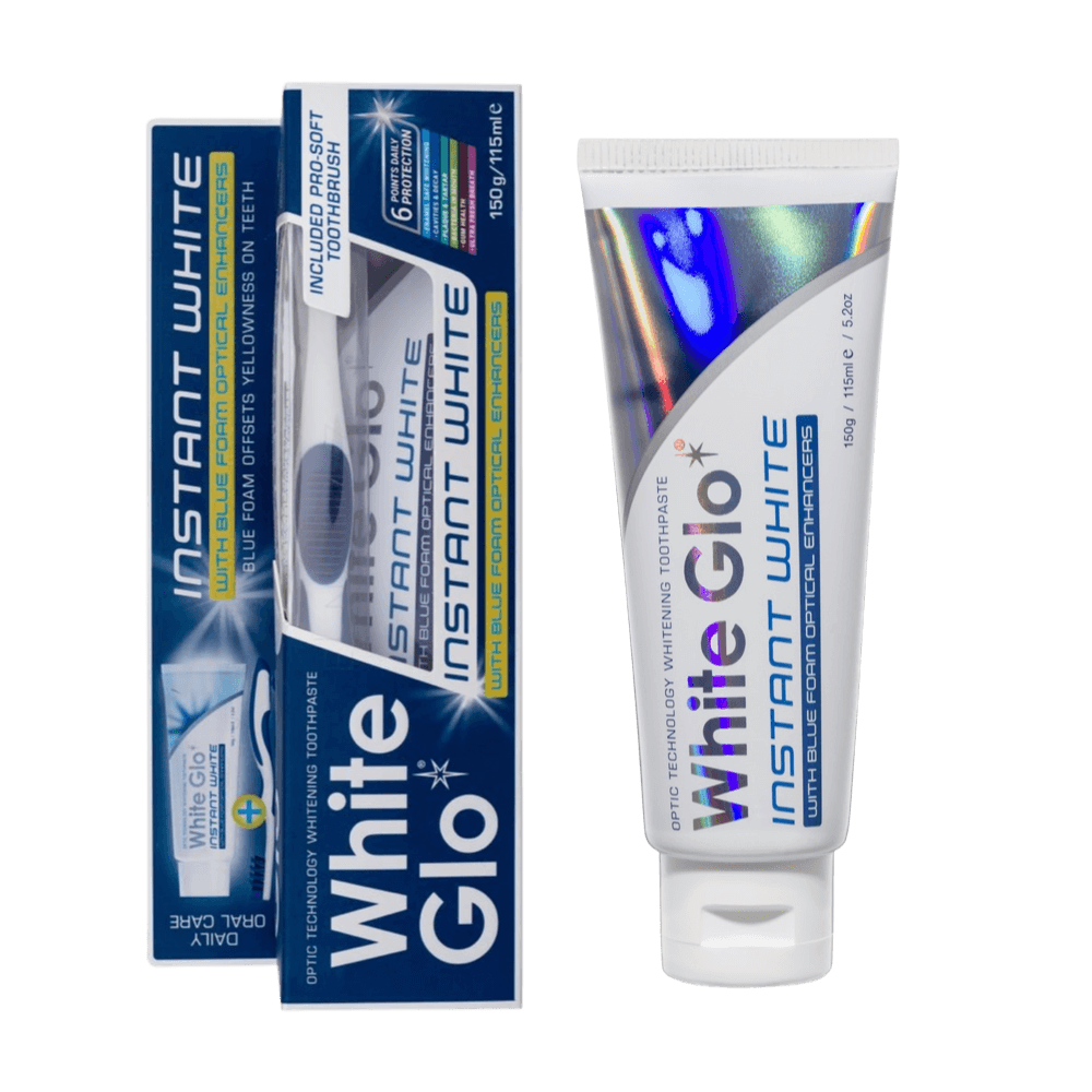 White Glo Instant White Gel -valkaiseva hammastahna 100 ml (mukana ilmainen hammasharja)
