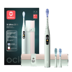 Oclean X Ultra 20 Set -sähköhammasharja, VIHREÄ (3 harjaspäätä, Wi-Fi, ladattava matkakotelo)