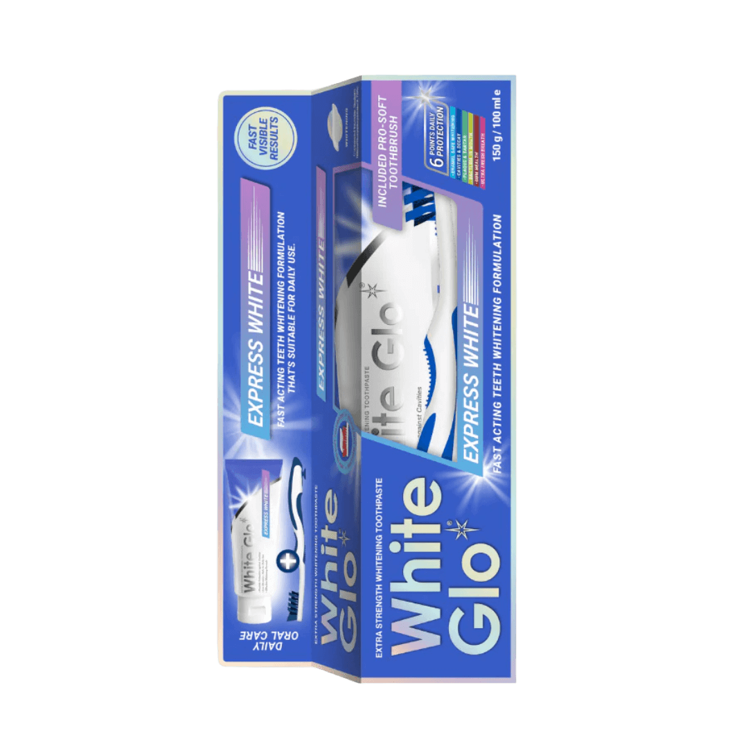 White Glo Express White -valkaiseva hammastahna 100 ml (mukana ilmainen hammasharja)