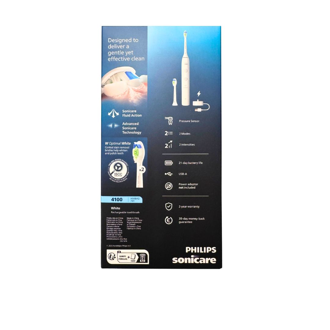 Philips Sonicare 4100 sähköhammasharja HX4042/41 VALGE (2 režiimi, 2 otsikut) – Kuva 4