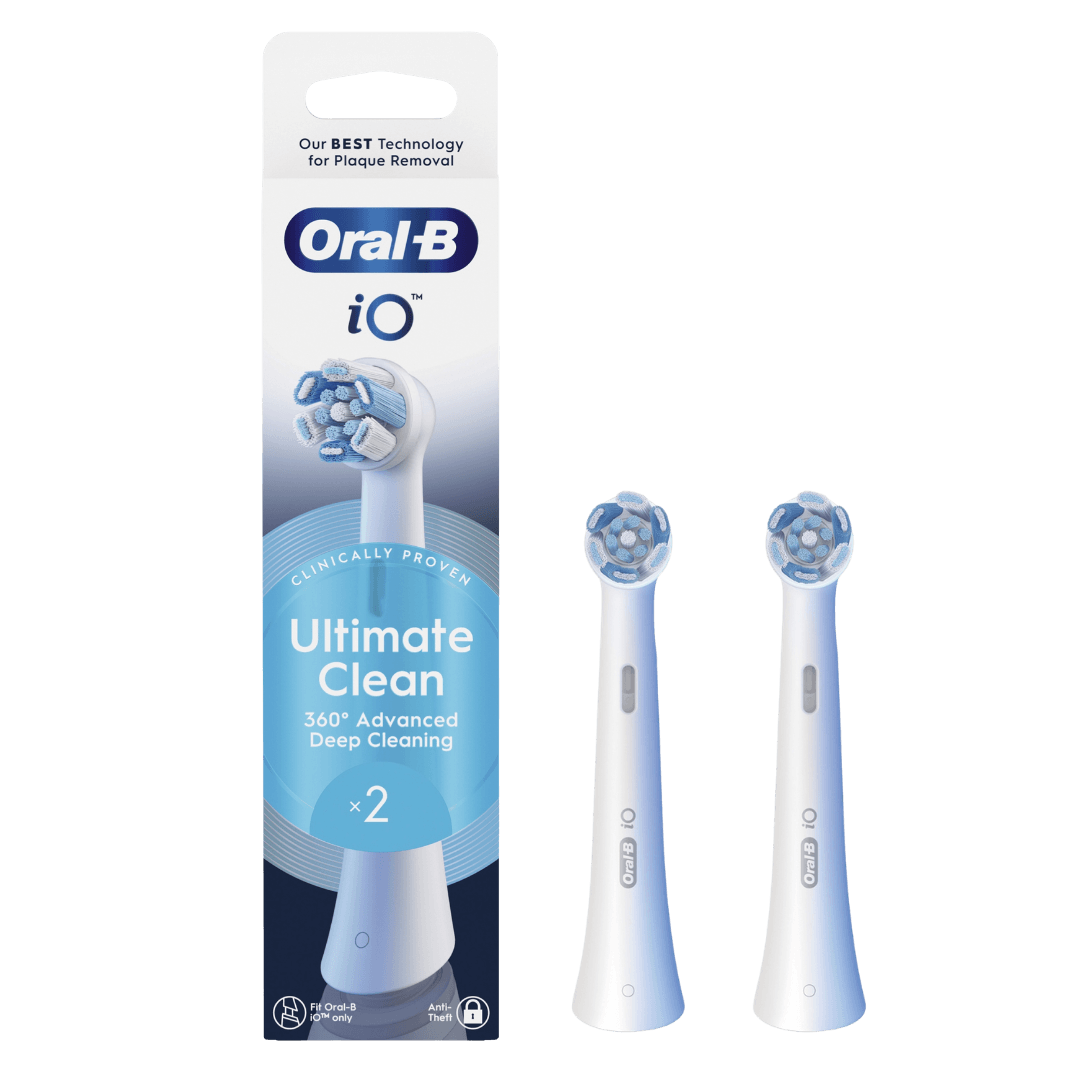 Oral-B iO Ultimate Clean White -vaihtoharjaspäät, VALKOINEN (CW-2, 2 kpl)